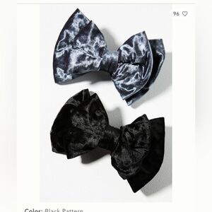 Velvet Bow Barrettes Set of 2